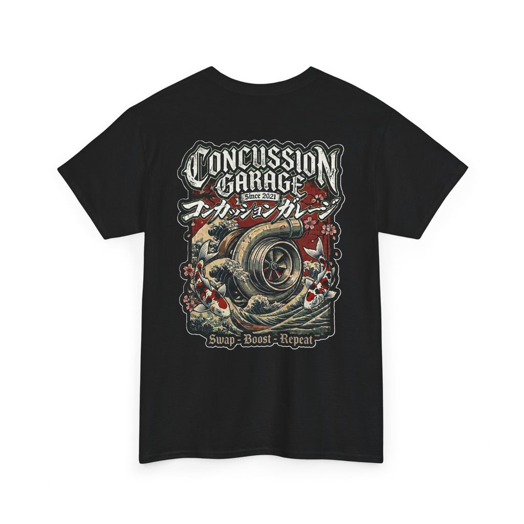Concussion Garage Graphic Tee — Unleashed Boost Pressure Serenity